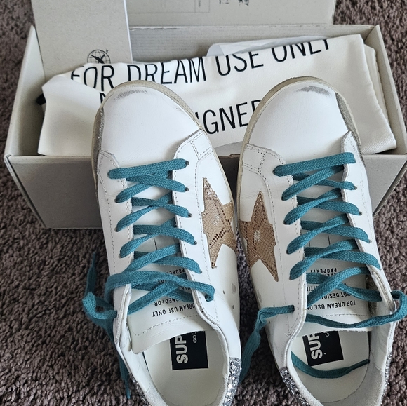 Golden Goose glitter heel snake star suede side strip graffiti